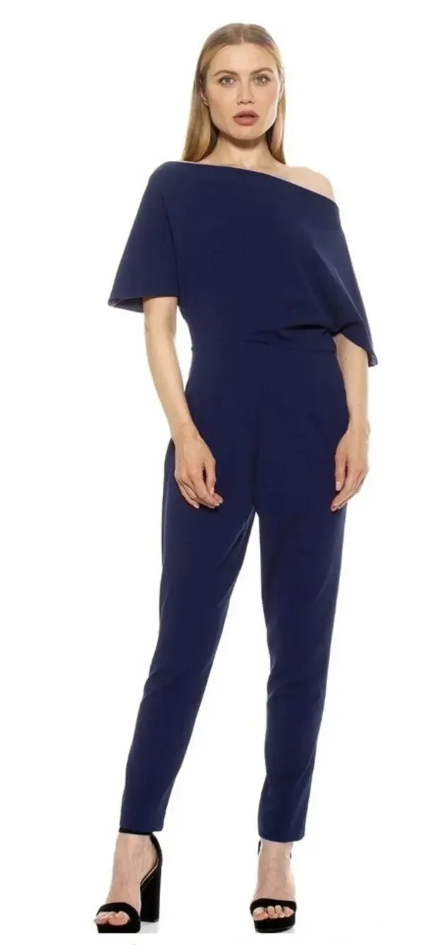 Alexia Admor Jumpsuit Navy Womens Size Large